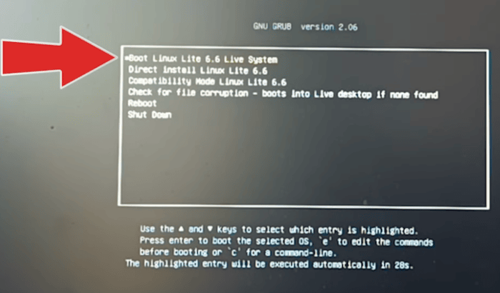 Avvio Linux
