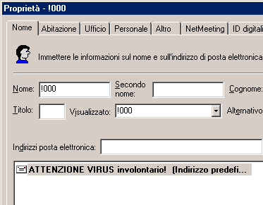 creazione indirizzo antivirus