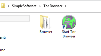 TOR browser cartella destinazione