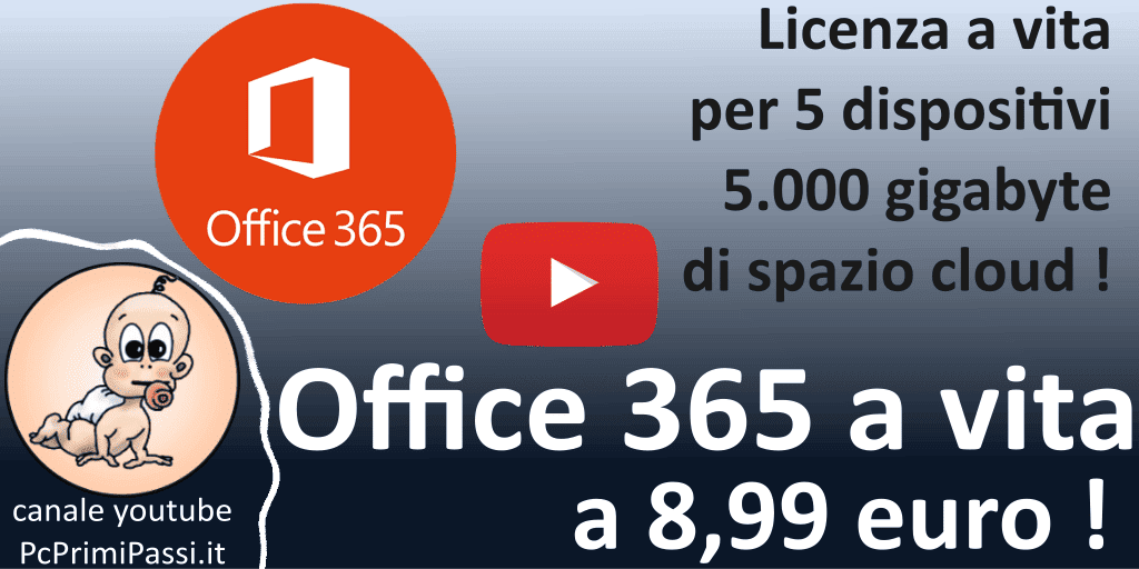 Come avere Office 365 con licenza a vita per 5 dispositivi e con 5 TB di spazio cloud a soli 8,99 €