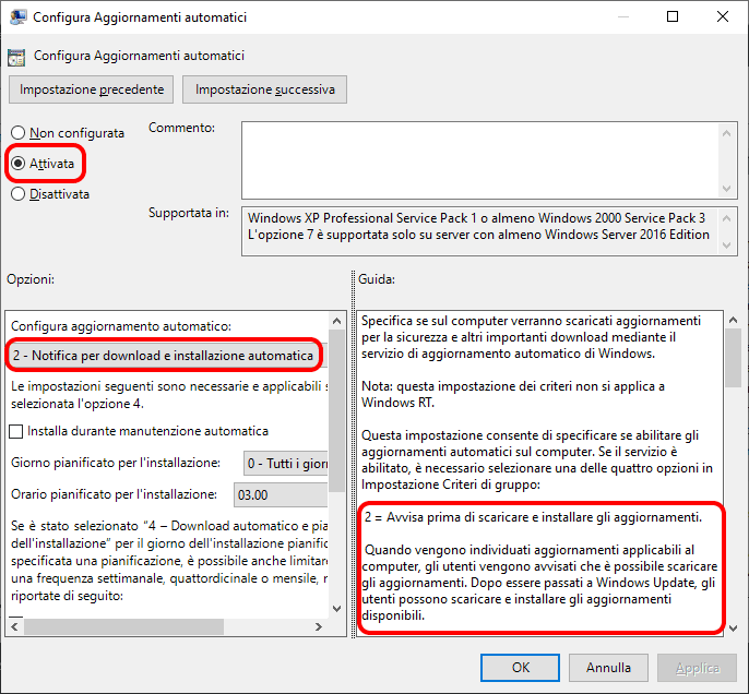 Windows 10 update blocco degli aggiornamenti servizio windows update